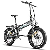 VIVI Electric Bike 20' x 4.0 Fat Tire Electric Bike 500W Folding Electric Bicycles for Adults Mountain Beach Snow City Ebike Bicycles with 48V 10.4AH Removable Battery, 7-Speed LCD Display