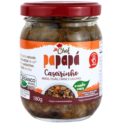 Papapá, Caseirinho infantil, Orgânico, La Chef, Sabor Arroz, Feij...