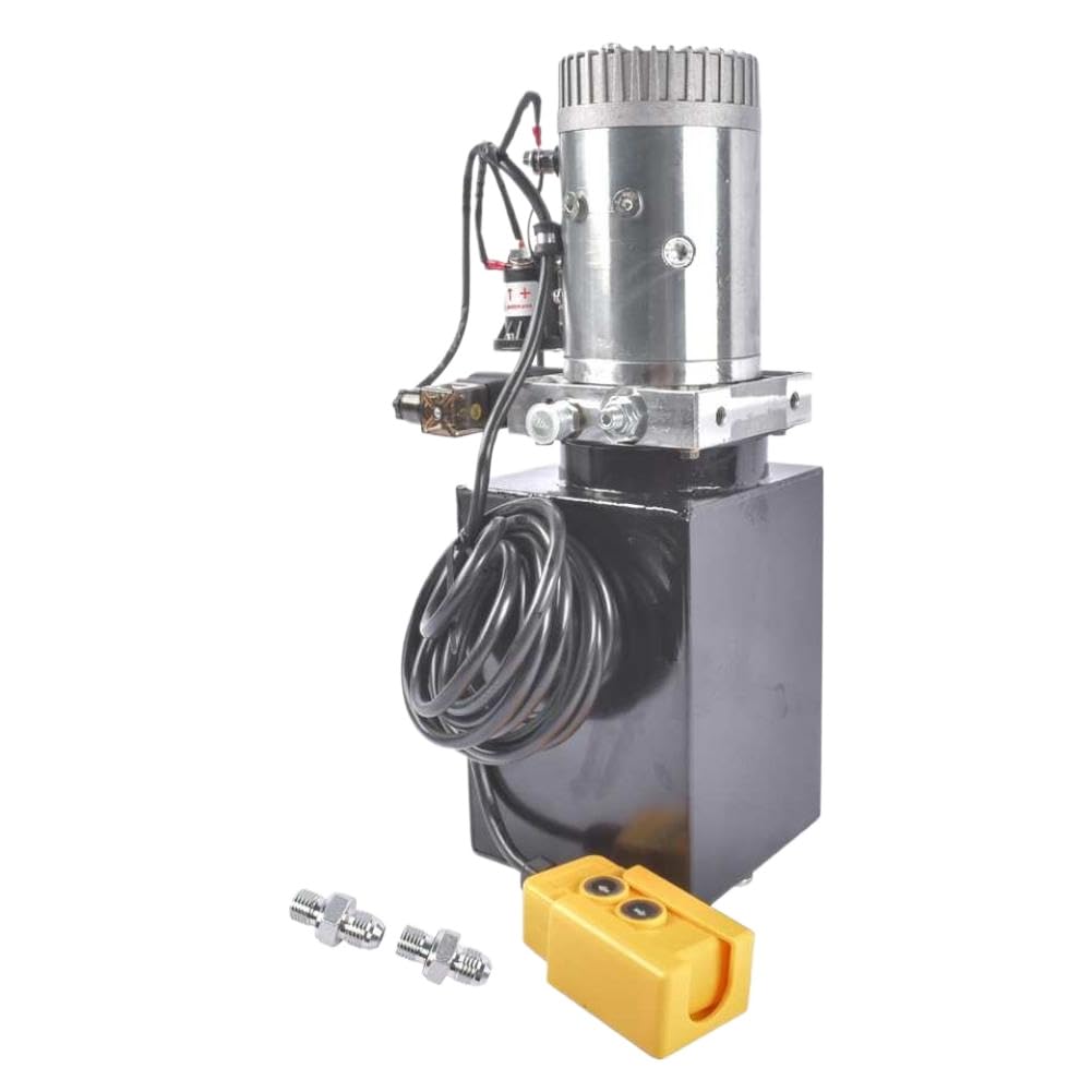 Aadzeafxq Onecolor 6 Quart Hydraulic Power Unit 12V Double Acting Hydraulic Dump Trailer Pump Sae6 Compatible With Ap03