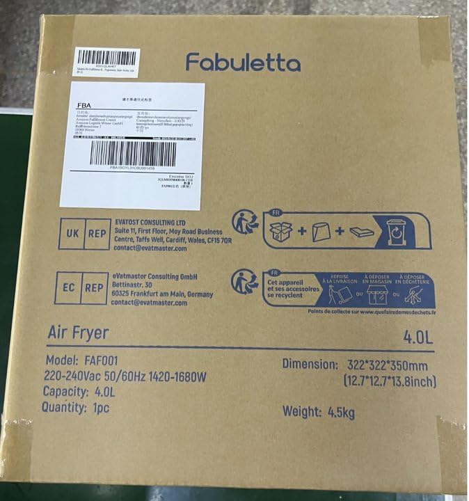 Miniatura 11 de Freidoras de aire de 4 cuartos de galón, Fabuletta 9 programas de cocina inteligentes personalizables freidora de aire compacta, recordatorio de