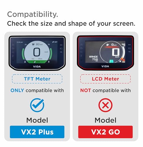 Image of Spartan Shield Screen Guard For Hero VIDA VX2 PLUS 2026 Electric Scooter || 4.3 Inch Color TFT Display Protector || Anti Scratch | Water Resistant | HD Clear | VX2Plus EV Bike Accessories 2025 [NOT TEMPERED GLASS] [NOT FOR VX2 GO]