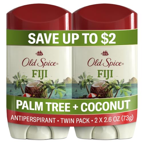 Old Spice Antiperspirant Deodorant for Men, Fiji Scent, 2.6 oz Pack of 2