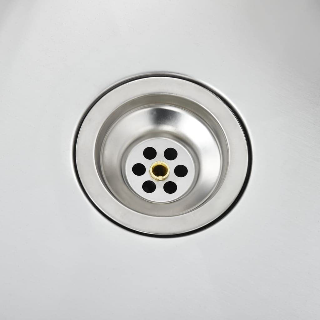 vidaXL Fregadero Cocina Hecho a Mano Doble Seno Grado Alimentario Diseño de 2 Seno Extraprofundo Flujo Rápido Acero Inoxidable