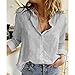 Womens Pure Color Cotton Linen Shirts Roll Up Long Sleeve Buttons Lapel Tunic Blouses Loose Casual Shirt Tops (White,Medium)