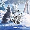 AEONSLOVE 925 Sterling Silver Viking Wolf Necklace for Men Women Wolf Pendant with Moonstone Vintage Nordic Protection Amulet Viking Jewellery Gift for Boy Girl #4