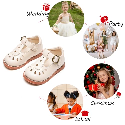 Image of PHIRAMIN Toddler Girl Mary Jane Dress Shoes-Little Girl School Uniform Shoes for Wedding Party