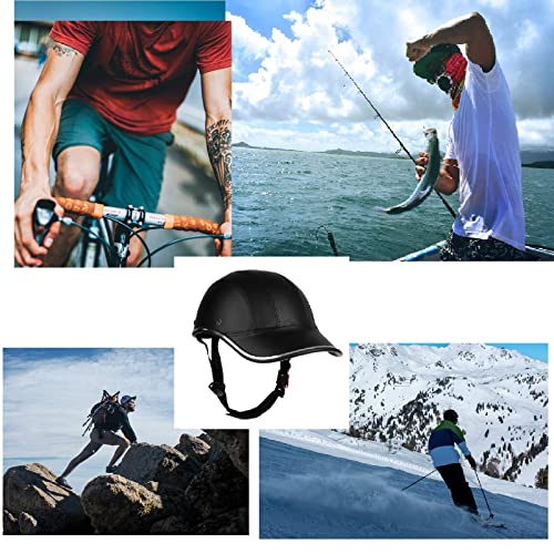 Bicycle Helmet Bike Cycling Helmets For Women And Men 9 Colors Adjustable Strap Adult Helmet (Universal Size, Pu Baseball Cap Helmet) (Black) #TOP5