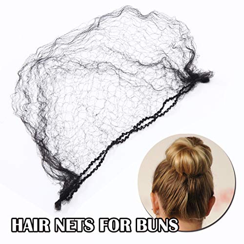 SEGO 200 Pcs Invisible Hair Nets Elastic Edge Mesh for Ballet Bun Daily Bun Net for Women Girls Kids Messy Bun Hair Piece Convenient Hairnets for Cooking/Work/Dance Black
