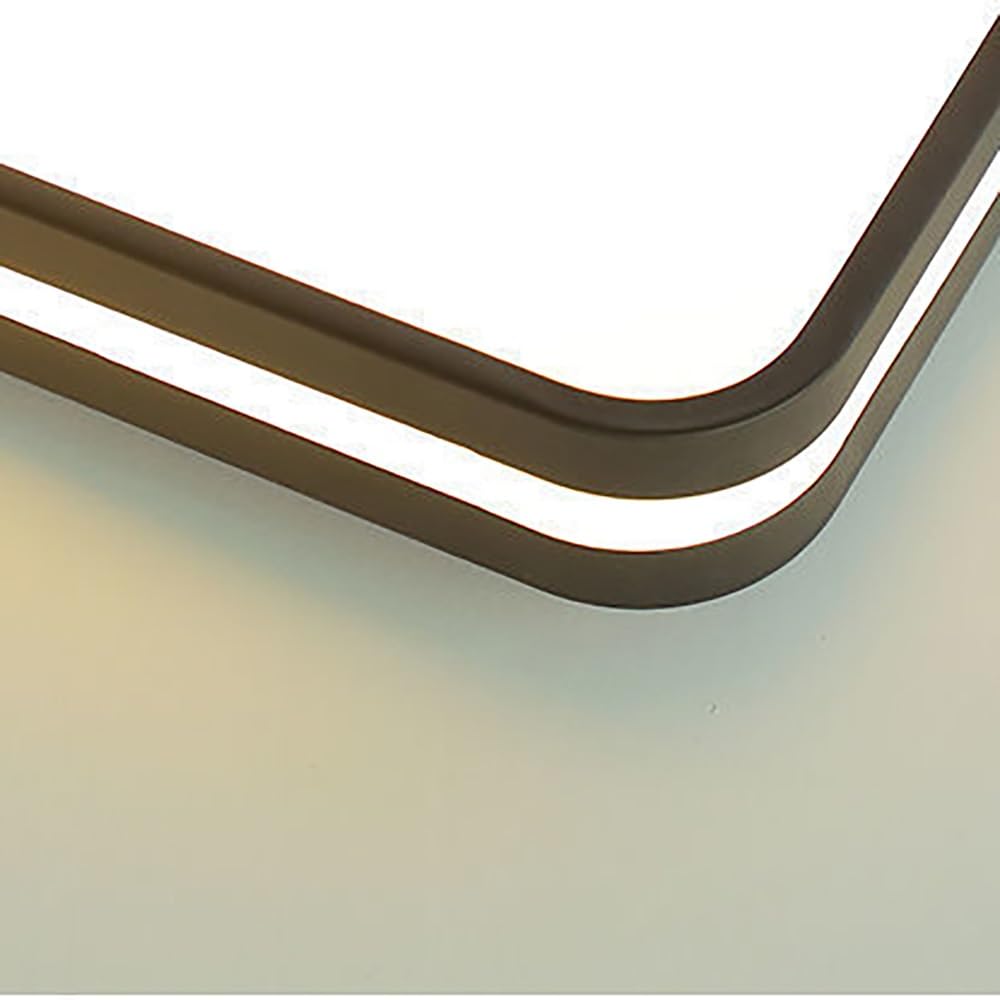 Lampy Sufitowa LED Kwadratowa Czarna Nowoczesna, Plafon Ultra Cienki Minimalistyczny Design Oświetlenie Sufitowe Panel Sypialnia Biuro(White,40cm/15.74in)