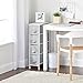 mDesign Narrow Dresser Storage Tower Stand with 4 Removable Fabric Drawers - Steel Frame, Wood Top Organizer for Bedroom, Entryway, Closet - Lido Collection - Gray