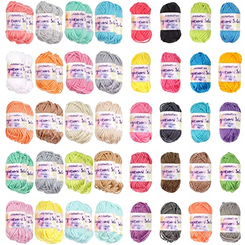 JubileeYarn Amigurumi Select Yarn Bonbons - Baby Weight Acrylic - 10g/Skein - 2 Light Packs/1 Dark Pack - 60 Skeins
