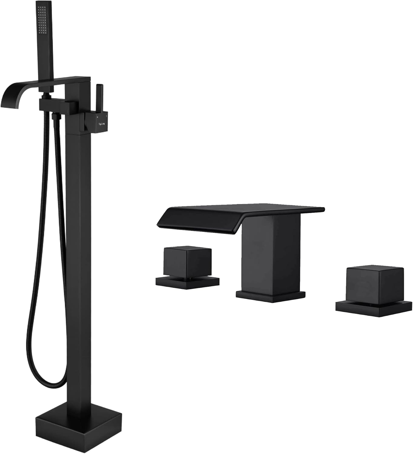TapLong Modern Waterfall Bathroom and Freestanding Bathtub Faucet