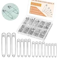 MASPHY 350 Stück Sicherheitsnadeln, 4 Größen große sicherheitsnadeln für Kleidung, robuste Sicherheitsnadeln für Kunsthandwerk, Schmuckherstellung und Nähen