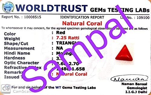 Sirdaksh 6.25 Carat Natural Moonga Coral Pendant/Necklace For Women's #TOP6