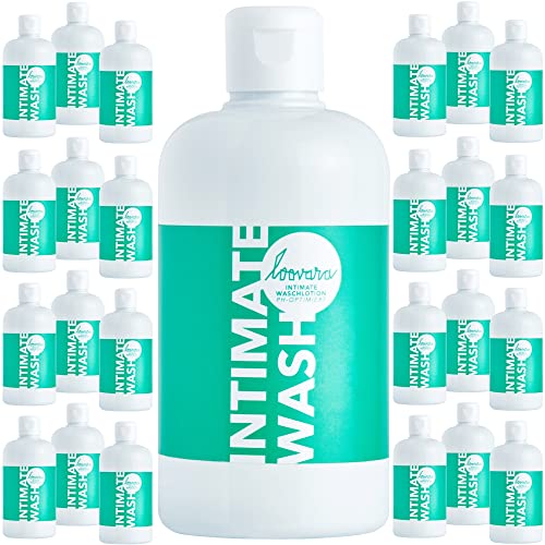 Loovara Lotion de lavage intime 25x300 ml - INTIMATE WASH - Aloe vera - Acide lactique pour une valeur de pH optimisée - Ingrédients doux qui hydratent et hydratent de manière optimale (7500 ml) Cover
