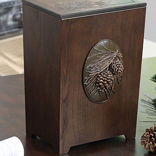 Cubo de basura de madera ZAW oculta olores y residuos con tapa papelera bonita 5