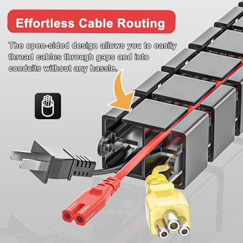 Under-Desk Cable Management Spine, Flexible Snake - Like Cables Duct for Office/Home/Study/Gaming Table, Commercial ABS Plastic Cord Hider(Black,100cm/39.4in) miniatura 3