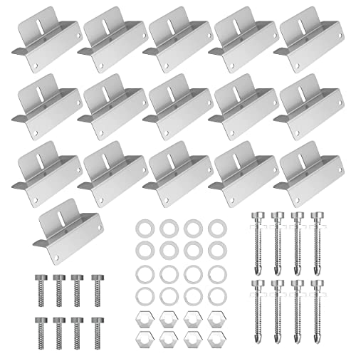 Solar Panel Mounting Brackets, Solar Panel Mount, Z Bracket, Z Brackets For Mounting, Roof, RV, Trailer, Rack, Wall, Home, Off Grid, Boat, Camping, Setup, Aluminum, Installation Hardware Kit, 16 PC
