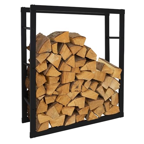 ML-Design Estanteria Metálica para Leña 80 x 100 x 25 cm Soporte Organizador de Madera para...