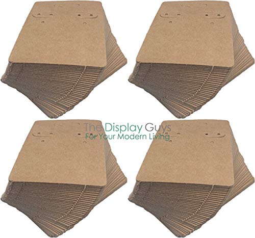 Image of 500-Pack 2x3 Pre-Punched Hanging Jewelry Earrings Display Cards (Brown Kraft Paper, Medium)