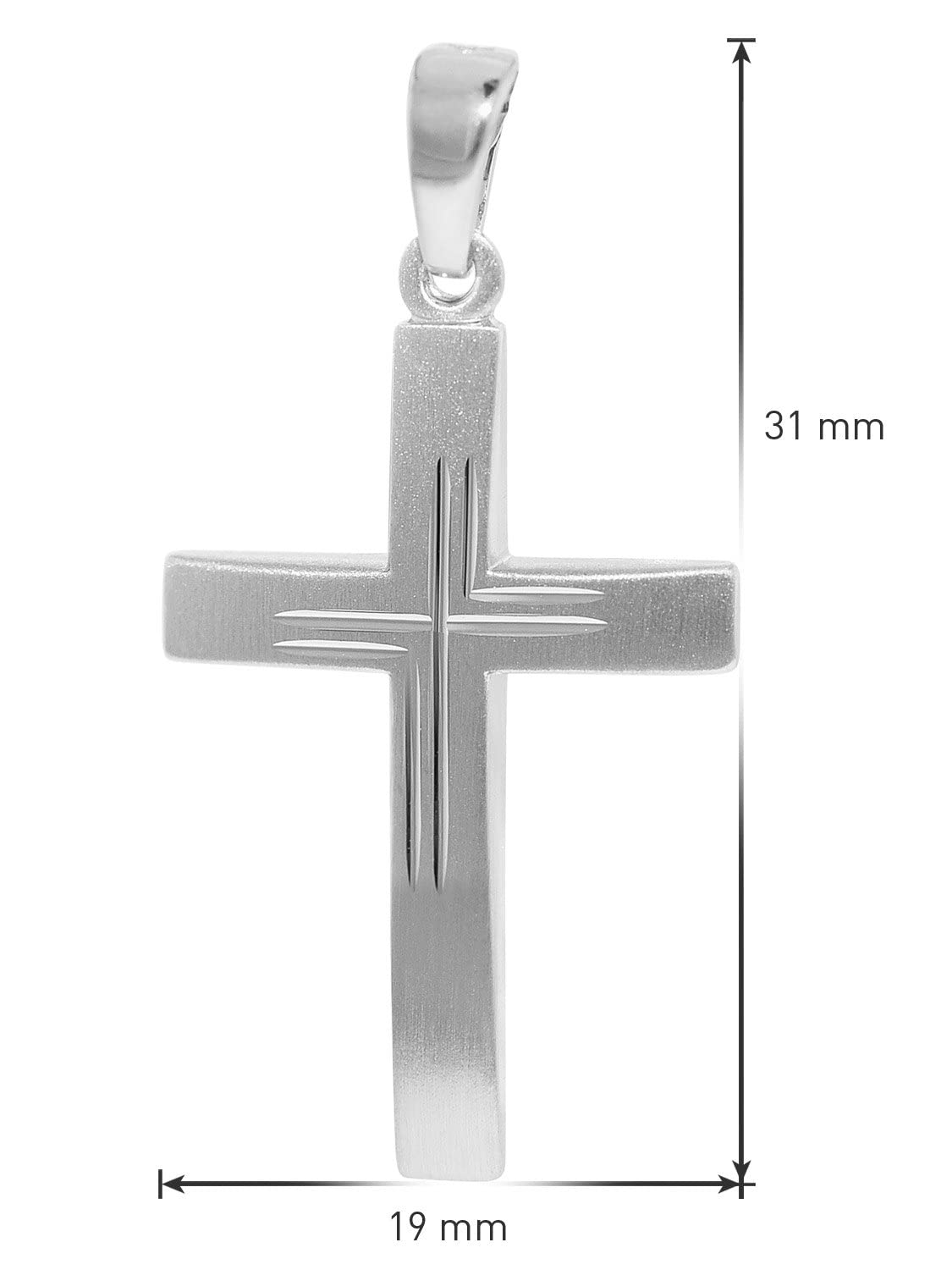 trendor Herren-Halskette mit Kreuz 925 Silber 31x19 mm 35850 | Kreuz Kette 50 cm Silber 925, modische Geschenkidee, zeitloser Herrenschmuck