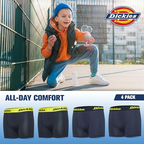 Dickies Boys Underwear 4 Pack Boxer Briefs for Boys Durable Stretch Breathable Moisture Wicking4