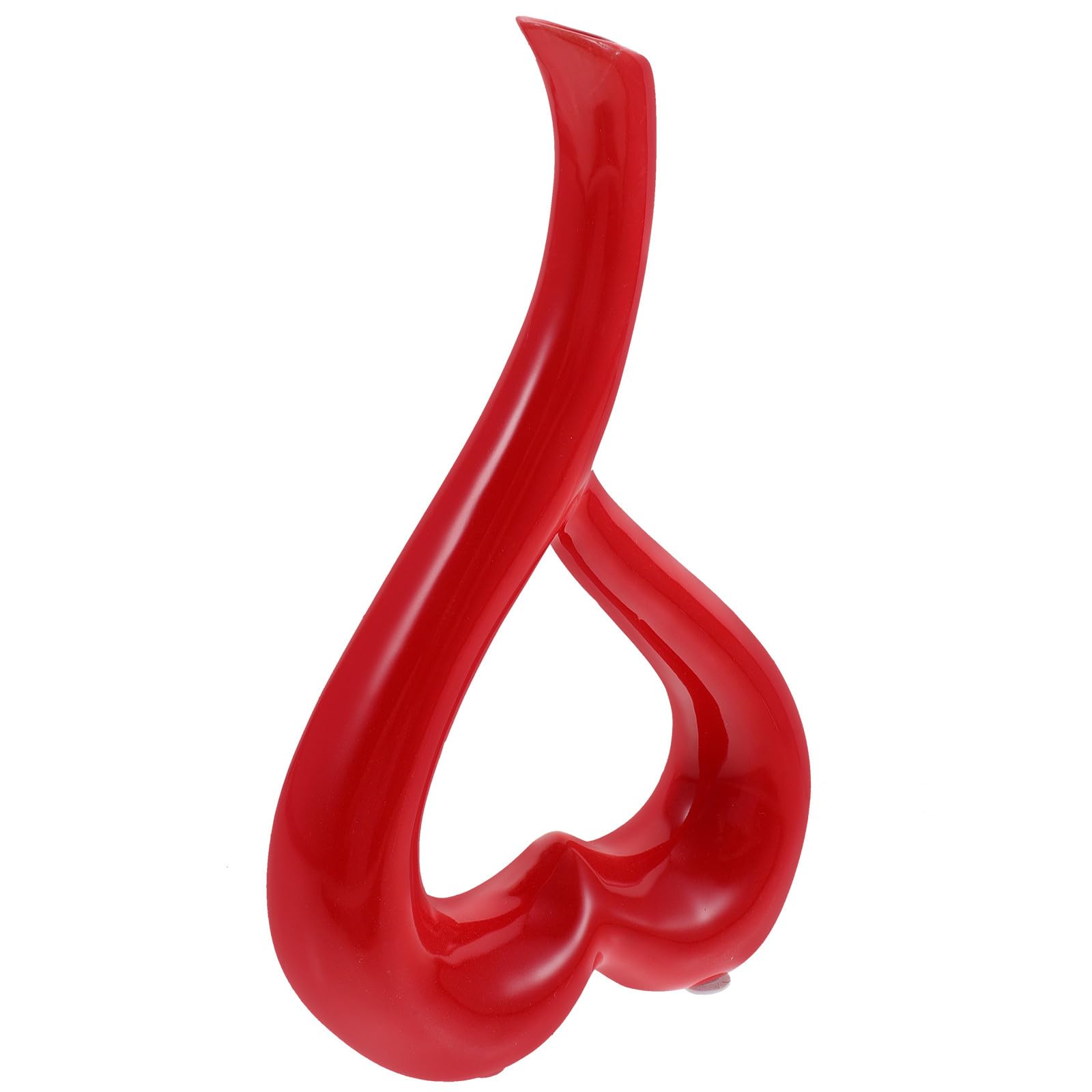 Jarrón de cerámica rojo para adornos de salón y mesas de centro en ambientes modernos