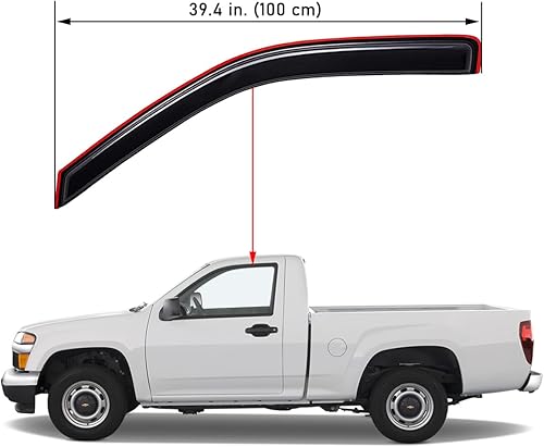 Miniatura 3 de Lightronic Visera de ventana de ventilación automática con clip en el canal, compatible con Chevrolet Colorado y GMC Canyon 2004-2012, cabina