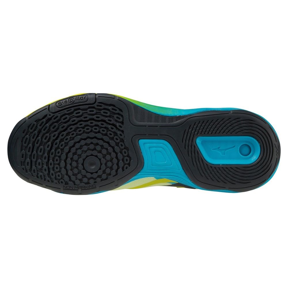 Mizuno NEO Wave Medal Table Tennis Shoes, Yellow x Black x Light Blue, 27.0 cm 2E