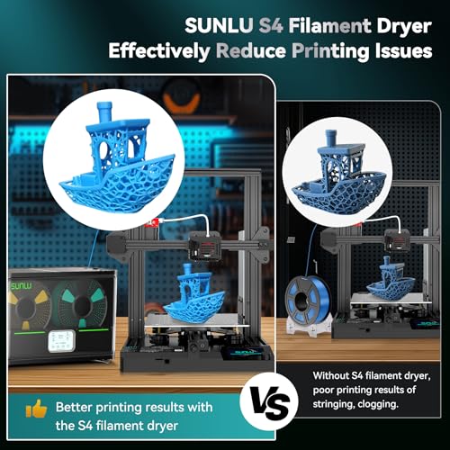 Image of SUNLU Official Filament Dryer S4, for Nylon TPU PLA PETG ABS, (Black) | 4 Spools Capacity, Efficient Heating to 70℃, 350W PTC Heater 3D Filament Dehydrator, Compatible with 1.75 /2.85 /3.0mm