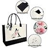 sundee Personalized Initial Canvas Beach Bag, Canvas Tote Bag with Inner Zipper Pocket, Monogrammed Gifts Tote Bag for Wedding, Birthday, Holiday - Letter A #3