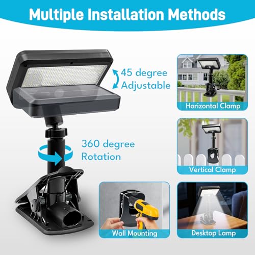 Image of Clip On Solar Motion Lights Outdoor, Motion Sensor Outdoor Lights with 92 LEDs, 360Rotatable Adjustable Solar Fence Lights (600 LM,6000 K), Waterproof Security Light for Deck,Gutter,Camping (2 Pack)