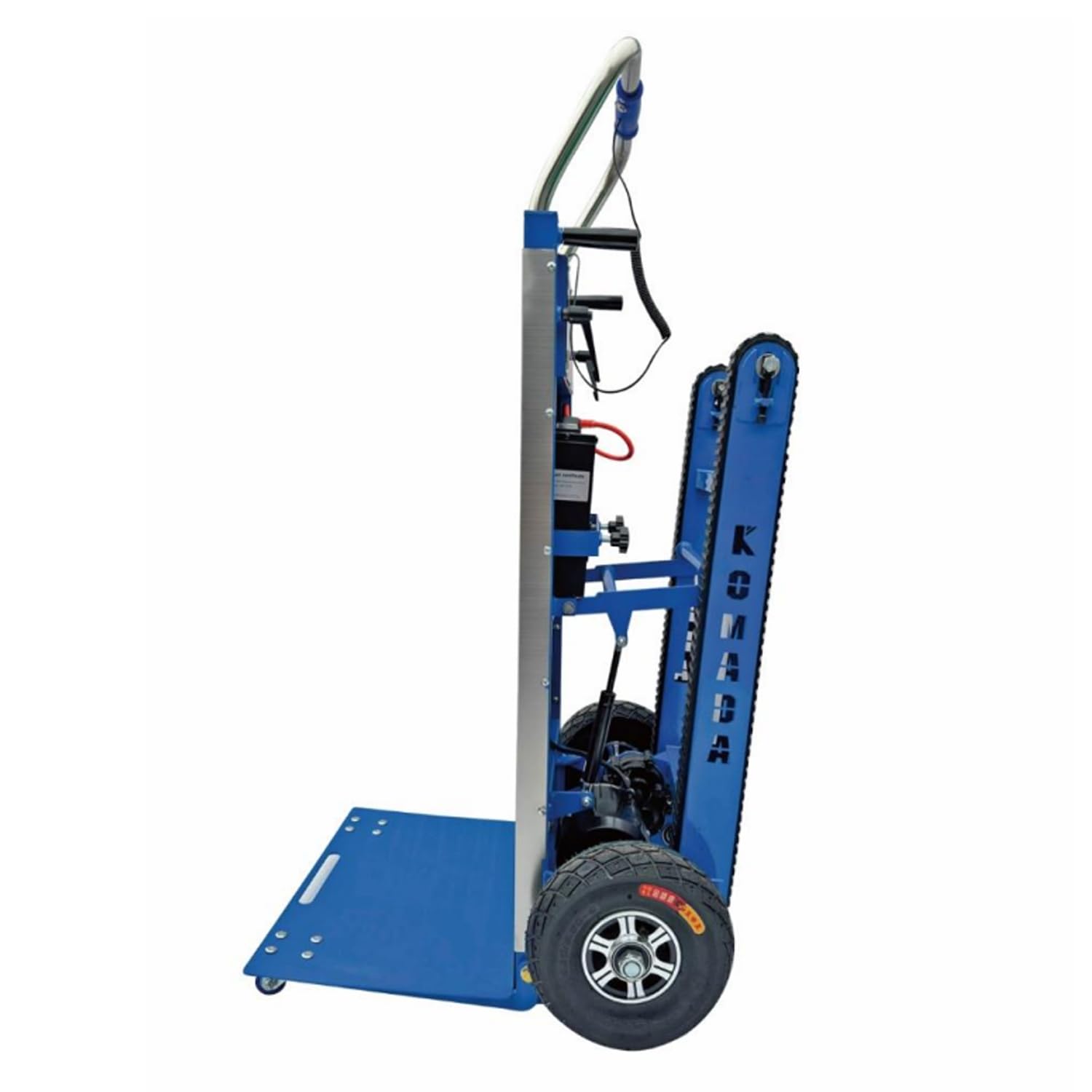 Carrello Elettrico Saliscale Potenziato Da 1000W - 3 Velocità Regolabili+Carico Massimo 500Kg+Maniglia Allungabile, Carrello Saliscale Pieghevole Con Cingoli in Gomma per Scale Facili Su/Giù (B)