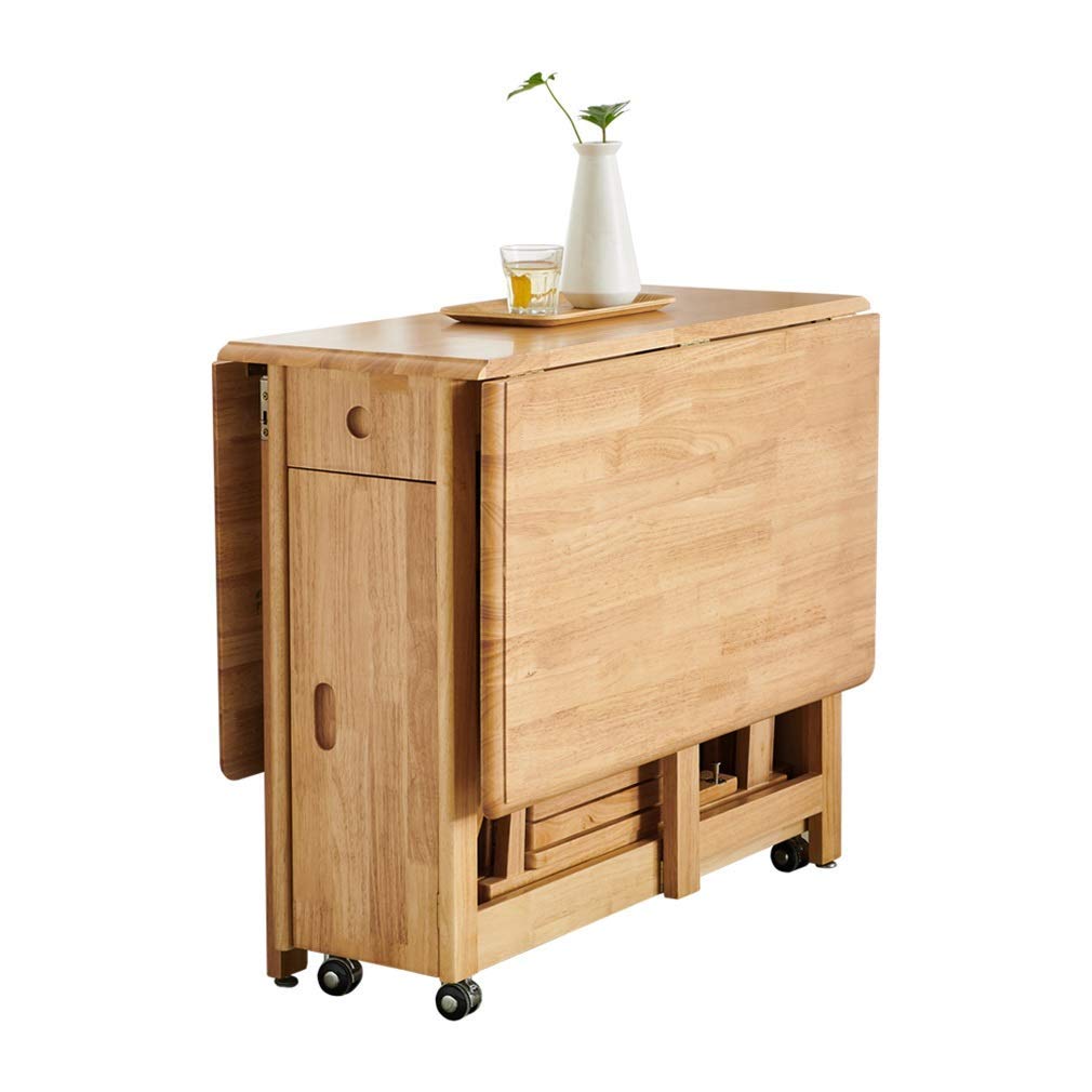 Sedia sgabello - Tavolo da casa, con ruote di rotazione a 360° in legno moderno tavolo da pranzo telescopico 4 pezzi sedia multiuso termoretraibile contro armadio a muro con cassetto