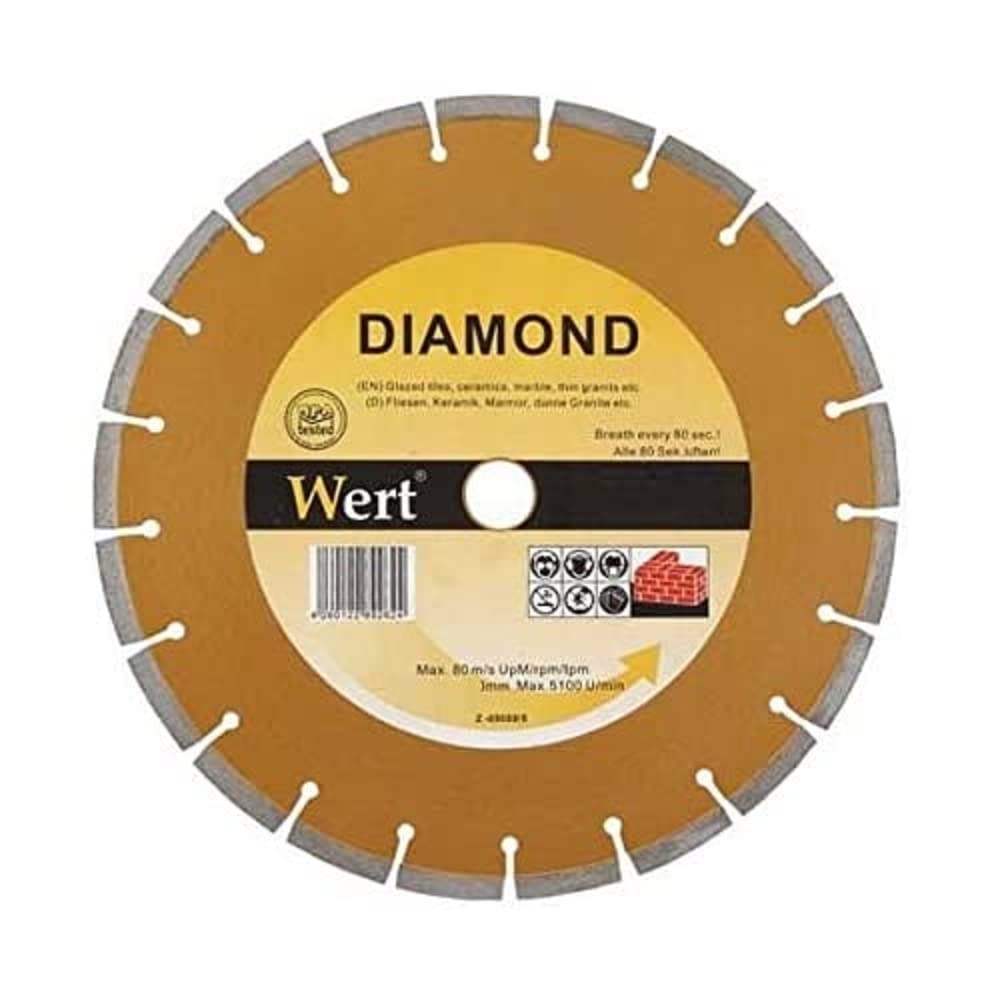 Wert W 2711/125 Granit Mermer Elmas Tesetere, Turuncu/Gri (125Mm)