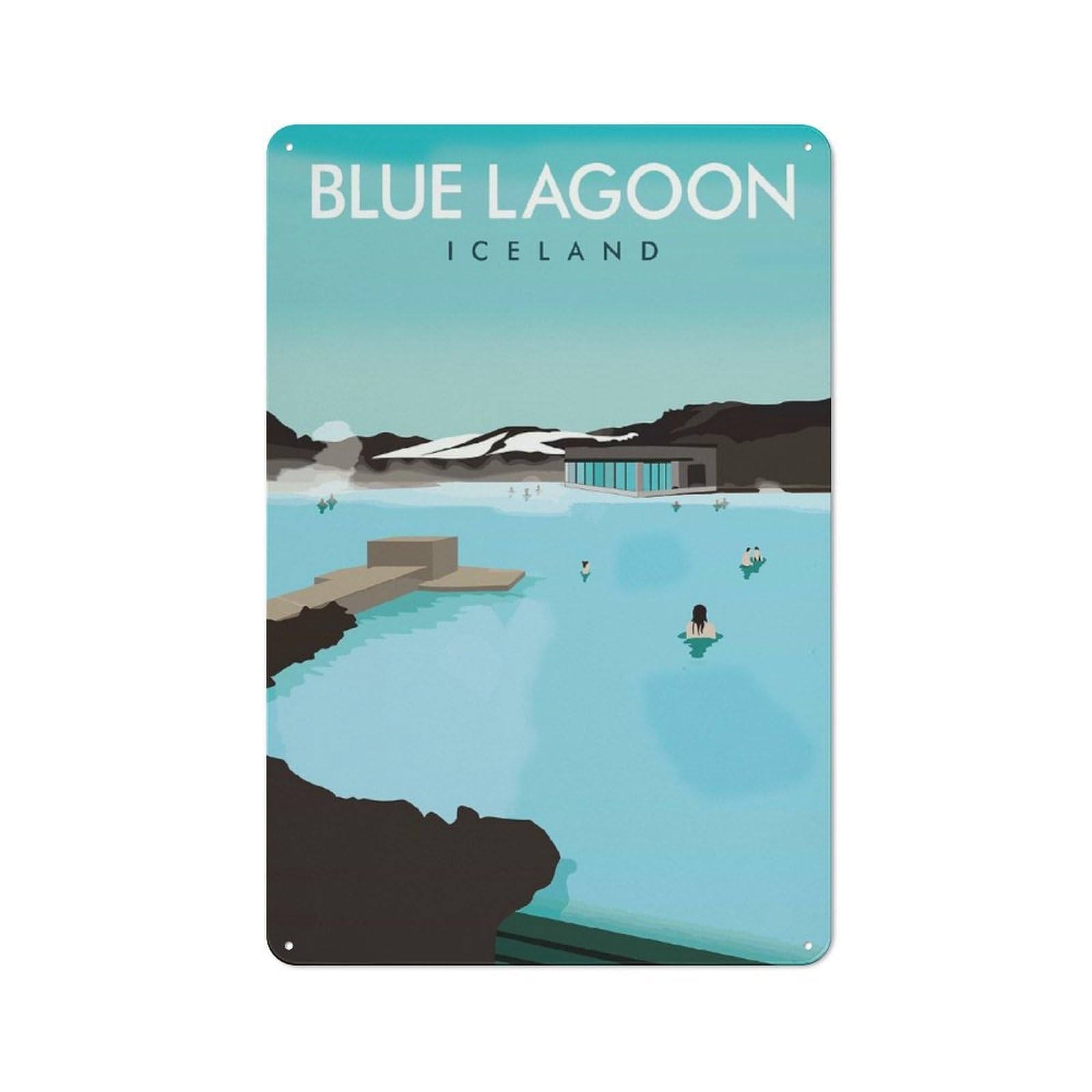 Junmoney The Blue Lagoon Retro Metal Sign 30X20cm Featuring For Bar Or Restaurant, For Bar Decor Enthusiasts