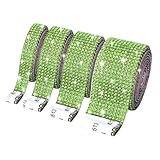 4 rollos de cintas de diamantes de imitación brillantes para decoración de tartas de boda, ropa, costura, bordes de cristal