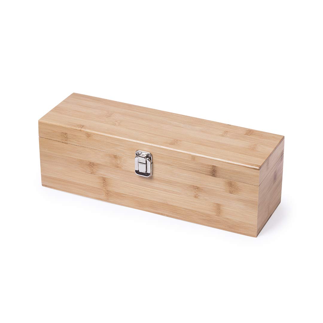 Set de Vinos en Caja de Madera. Caja regalo para Botella de Vino. Kit Utensilios para Amantes del Vino. Sacacorchos.