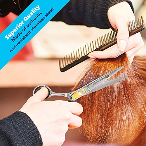 Equinox Professional Razor Edge Series - Hair Cutting and Thinning/Texturizing Scissors/Shears Set - 6.5 Inches - Stainless Steel