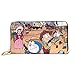 Produktbild KJKT Anime Doraemon Brieftasche Echtes Leder Reißverschluss Geldbörse Münztasche um Kartenhalter Organizer Clutch Große Kapazität Tasche für Männer Frauen