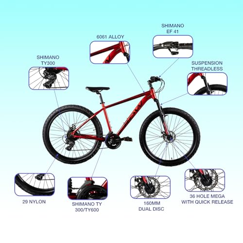 Image of CROW Rogue LITE 29 T Bicycle for Men Adult | 21 Speed Cycle with Disc Brake | 21 Gear Shimano Gear | Bicycle for Boys 12 to 15 Years | Gear Cycles for Boys | Cycle for Adults | Suspension Fork