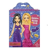 Totum Besties Creative Fashion Designer Book – Includes Stickers, Stencils & Templates – Arts & Crafts Activity for Kids Ages 6+