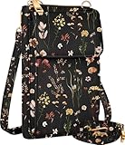 Miss Adola Cute Crossbody Purse Cell Phone Bags for Women - Leather Cellphone Wallet Purse with Handle Rope and Adjustable Shoulder Rope, Retro Flower