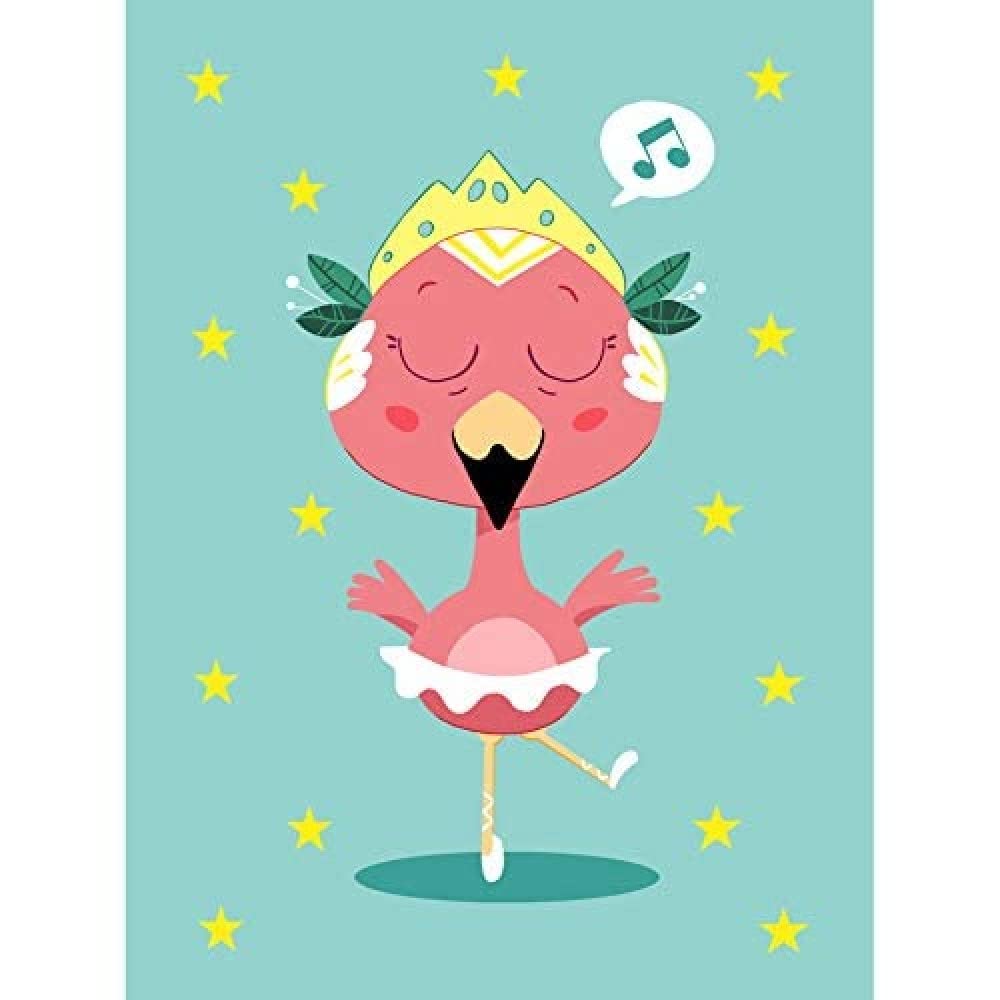 Wee Blue Coo Kawaii Flamingo Ballet Unframed Art Print Poster Wall Decor 12x16 inch