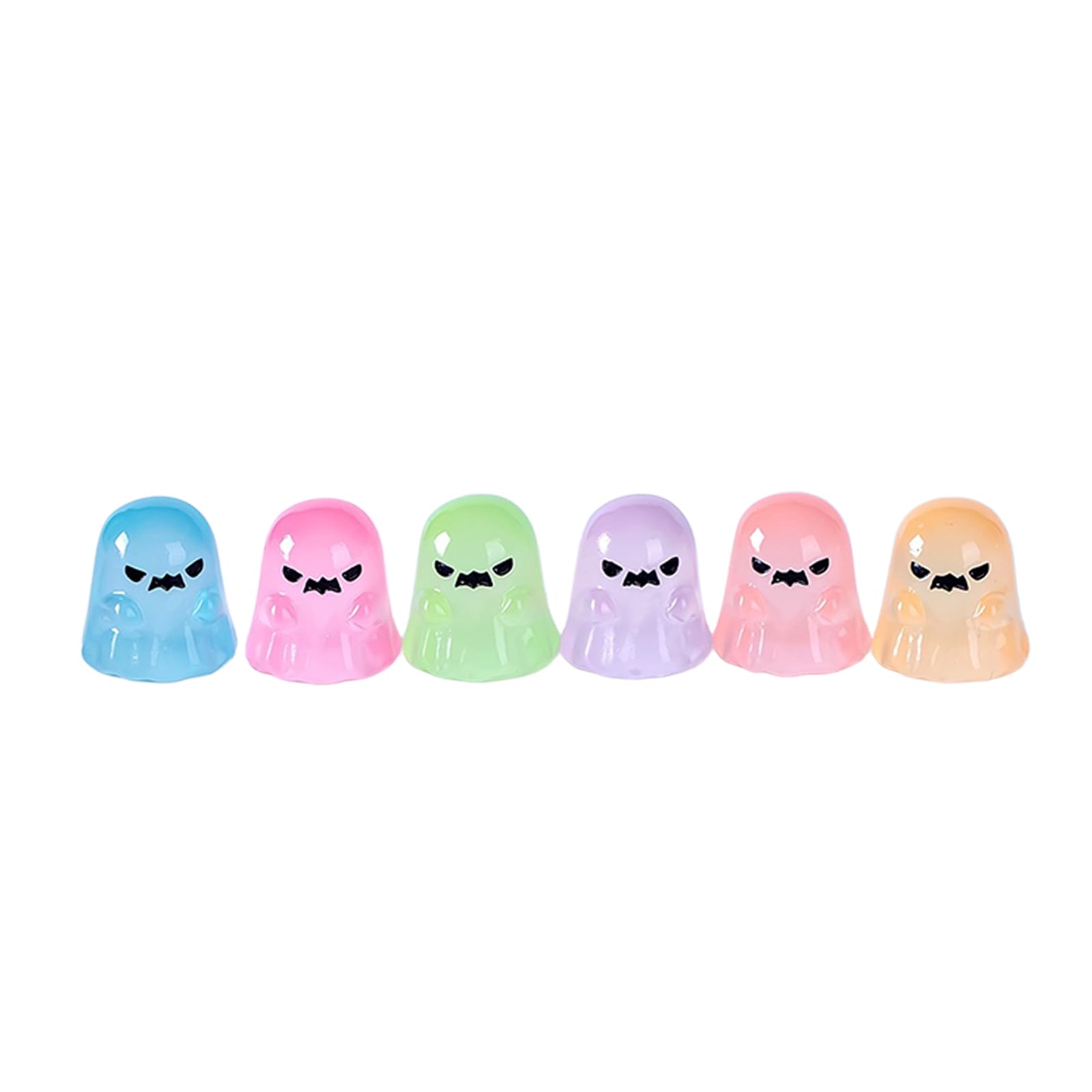 carotoe Of 6 Glowing Specter Pumpkins Figurines Resin Craft Ornament for Holiday Decoration Party Supplies Resin Manifestation Vegetable Ornamentation