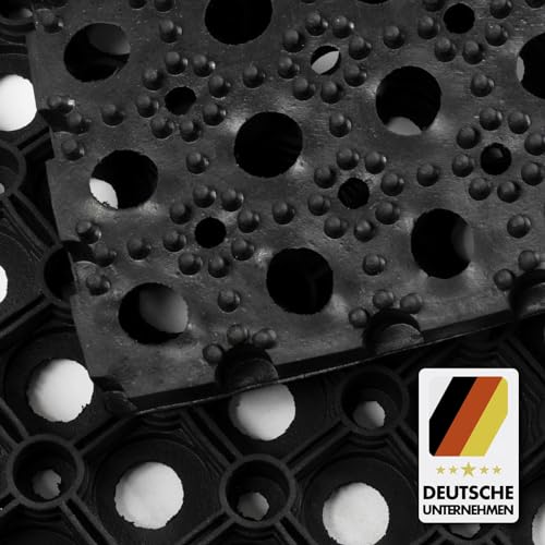 etm Profi Ringgummimatte | Gummimatte für den Eingangsbereich außen und innen | Matte mit robuster Ringgummi Struktur | Größe wählbar (100x150 cm, 23 mm)