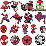 Flicken zum Aufbügeln Kinder, 17 Stück Patches zum Aufbügeln Set, Bügelflicken Kinder Cartoon, Aufnäher Kinder, Aufbügelflicken für Kleidung Jacken Rucksäcke Jeans Patches