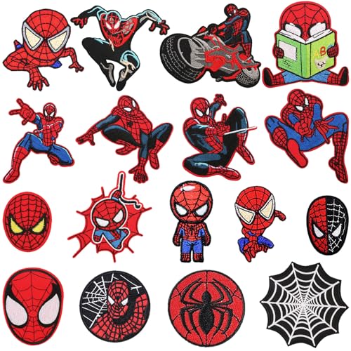 Ruikdly 17 Pièces Patch Thermocollant Enfant, Ecusson Thermocollant Adulte, Ecusson a Coudre, écussons Brodés, Mignon et Drôle pour Vêtement, T-Shirt,...