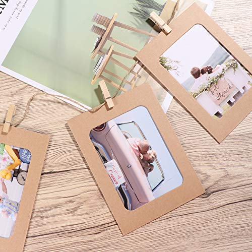 Garneck Moldura de papel, suporte de foto com clipe DIY para fotos de 10,16 x 15,24 cm, 30 peças de