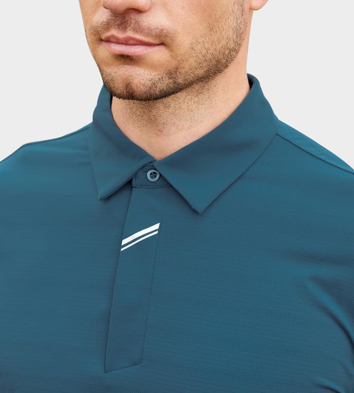 Image of Damipow Premium Golf Shirts for Men Dry Fit Performance Polo Short Sleeve Collared Shirt
